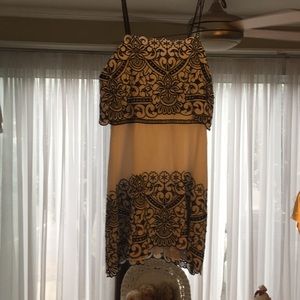 White with black embroidery dress